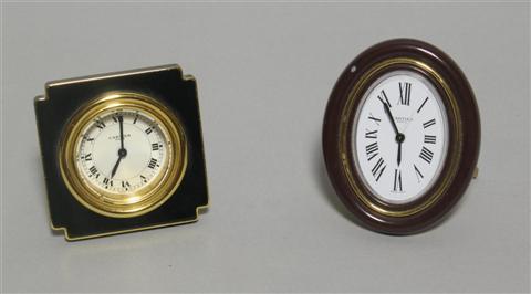 Appraisal: TWO CARTIER TRAVEL CLOCKS Each inscribed Cartier Paris the largest