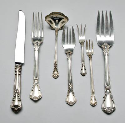 Appraisal: Gorham Chantilly sterling flatware pieces no monograms wooden case detailed