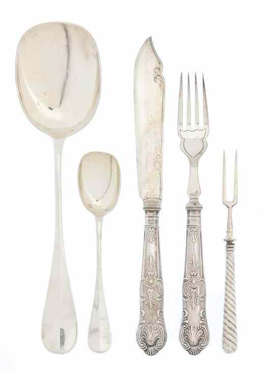 Appraisal: An Austro-Hungarian Silver Dessert Service comprising a serving spoon and