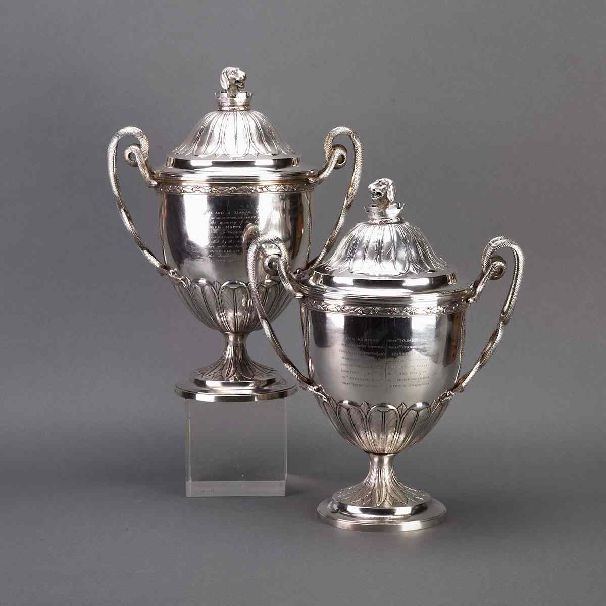 Appraisal: The Routh Cups Pair of George III Silver Covered Cups