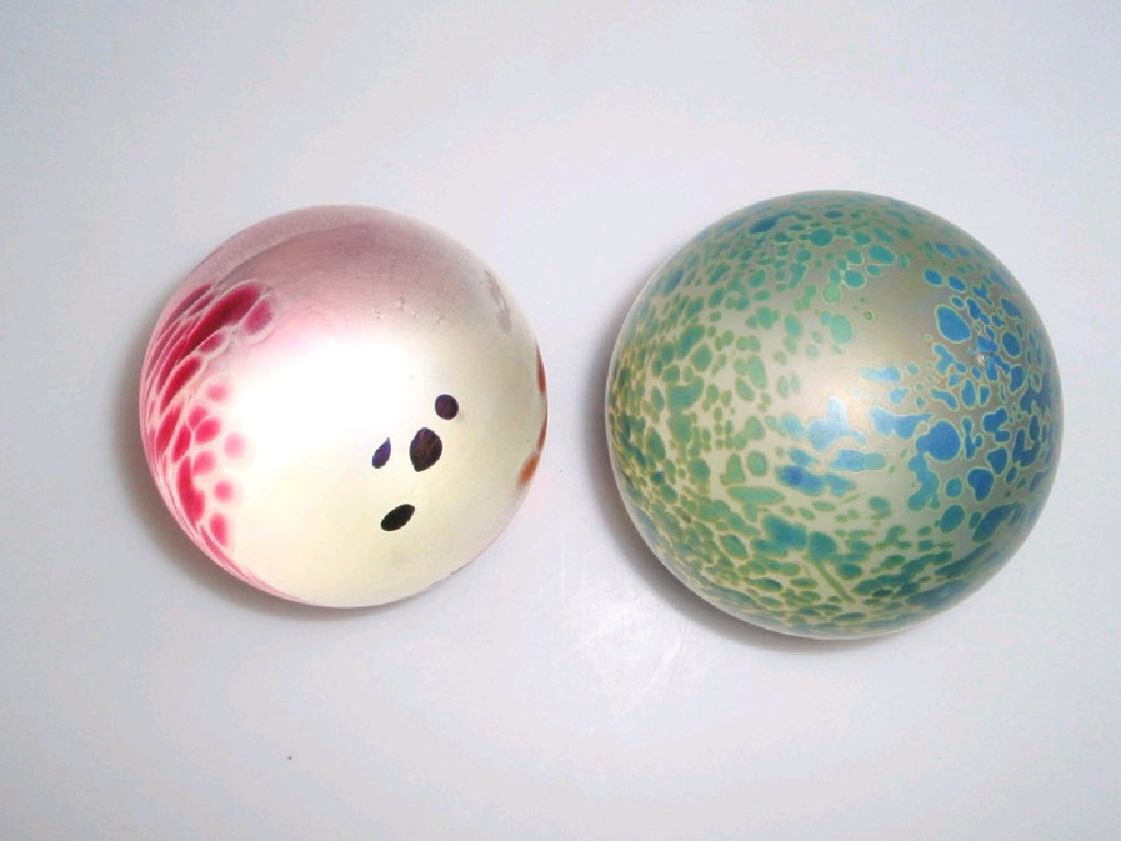 Appraisal: A Glasform glass paperweight and an Okra example