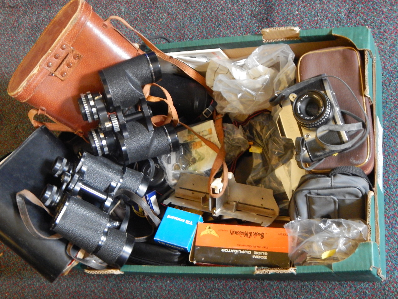 Appraisal: A quantity of camera equipment binoculars etc to include a