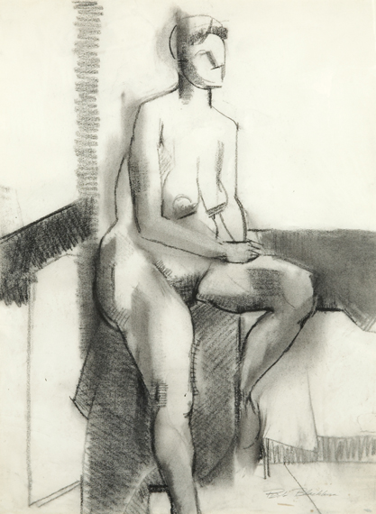 Appraisal: Robert Blackburn American - Seated Nude circa Estimate -