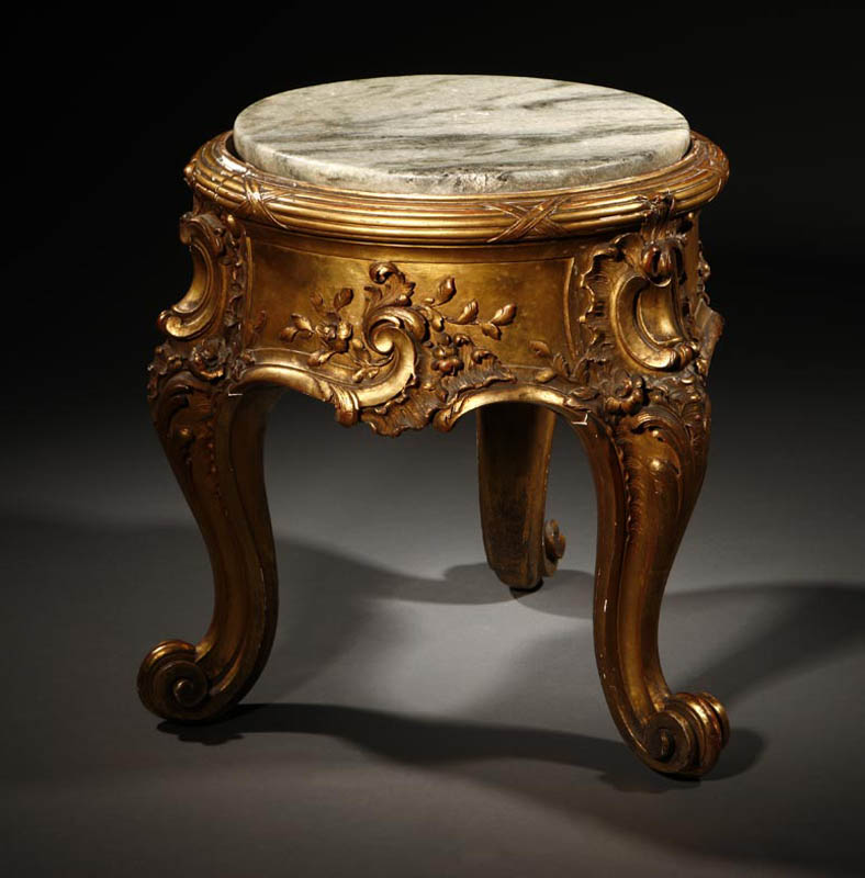 Appraisal: Louis XV style gilt pot stand porte potiche Linke Louis