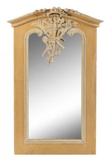 Appraisal: A Neoclassical Style Painted Overmantel Mirror th century of domed