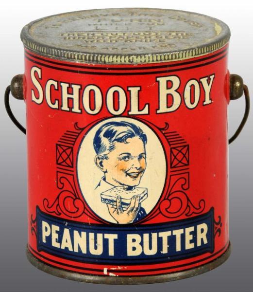 Appraisal: School Boy Peanut Butter Tin Description Manufactured by Rogers Company