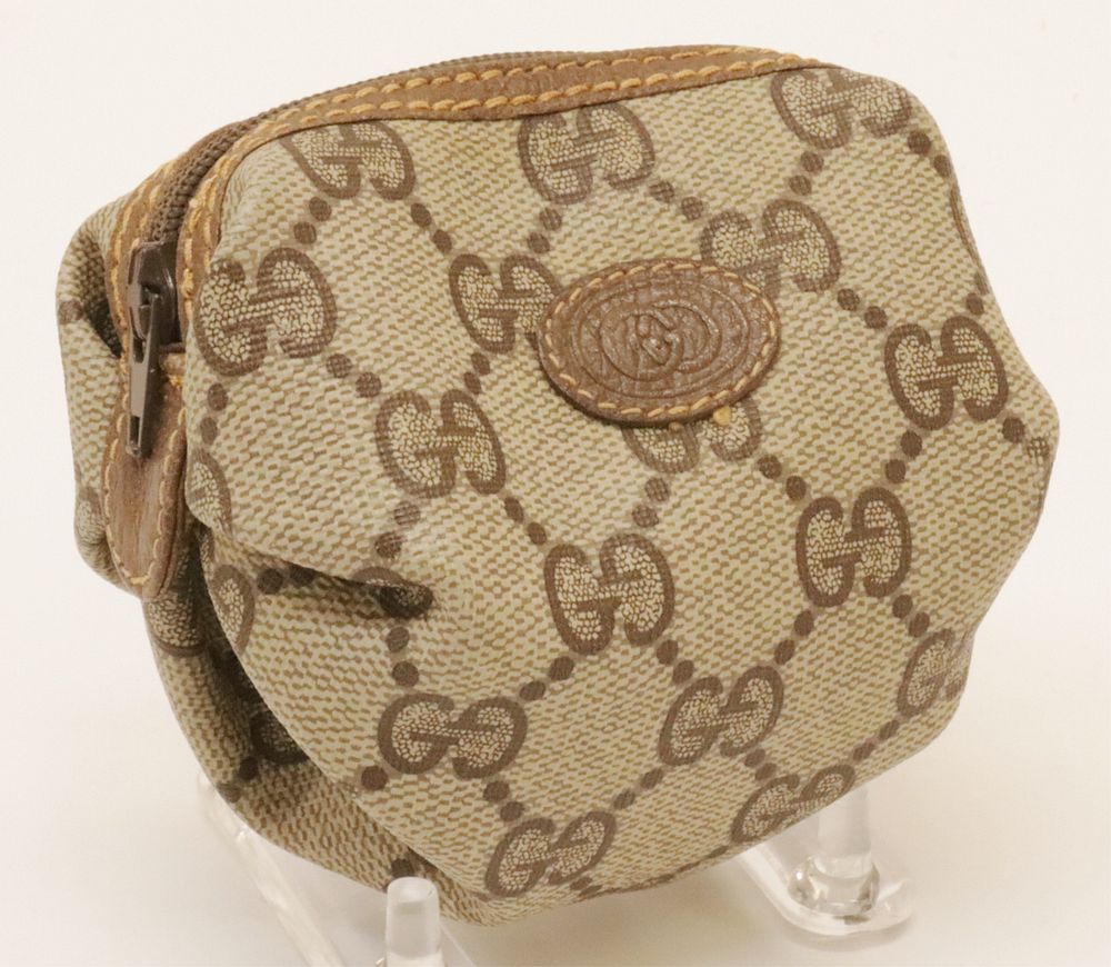 Appraisal: Vintage Gucci Change Purse Vintage Gucci Change Purse Coated canvas