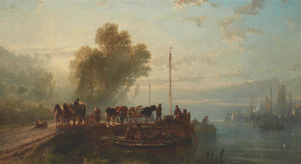 Appraisal: Alfred Edouard Agenor Bylandt - Belgian Loading the Wagon on