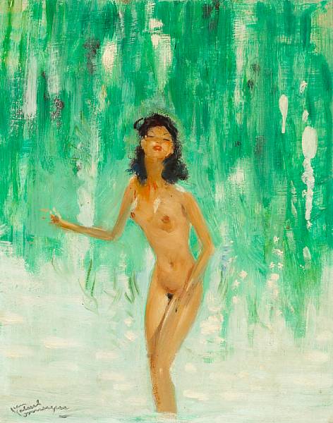 Appraisal: Jean-Gabriel Domergue French - Na ade signed 'Jean-Gabriel Domergue' lower