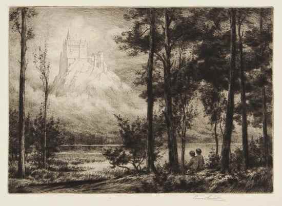 Appraisal: Percival Gaskell - The Enchanted Castle etching with drypoint on