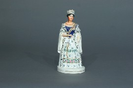 Appraisal: A Staffordshire figure of Queen Victoria circa neck restored cm