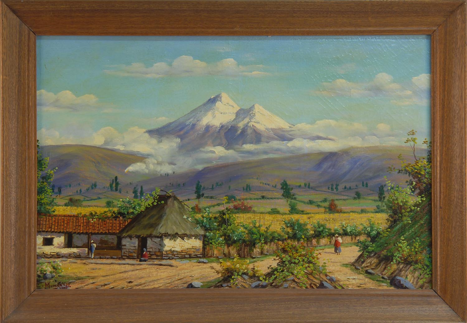 Appraisal: FRAMED PAINTING EMILIO MONCAYO Ecuador - Impressionist Ecuadorian landscape with