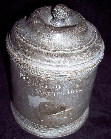 Appraisal: A pewter tobacco jar and cover of circular tapering form