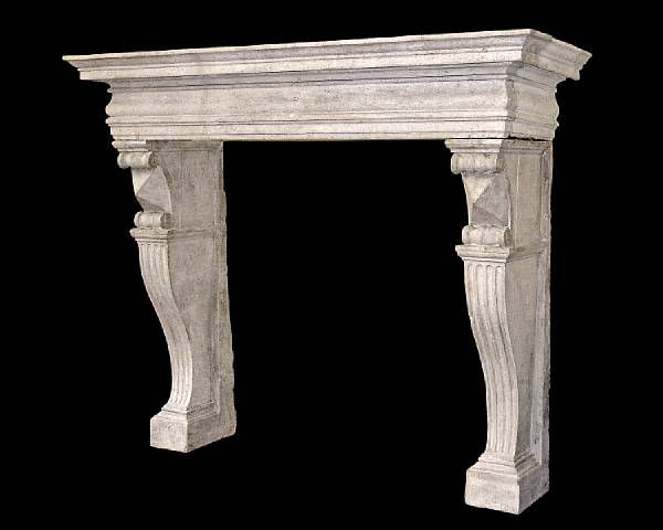 Appraisal: A fine and stately Italian Baroque Parma stone fireplace surround