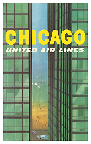 Appraisal: ANONYMOUS CHICAGO UNITED AIR LINES x inches x cm Condition