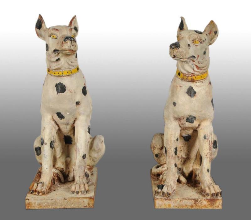 Appraisal: Pair of Cast Iron Ornamental Lawn Dogs Description Original paint