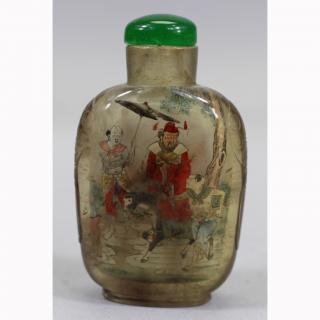 Appraisal: Signd Reverse Painted Antique Chinese Snuff Bottle Signed Exceptional Reverse