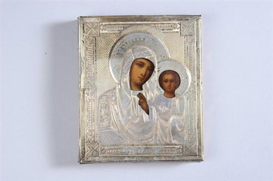 Appraisal: RUSSIAN ICON OF KAZAN MOTHER OF GOD Moscow Tempera on