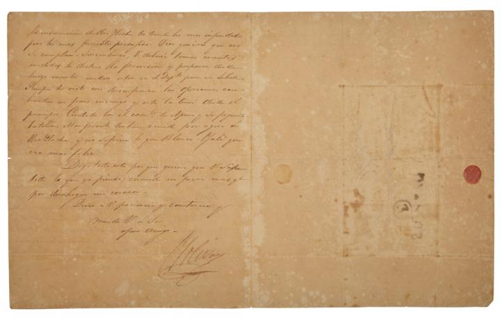 Appraisal: BOLIVAR SIMON Two letters signed to General Mariano Montilla one