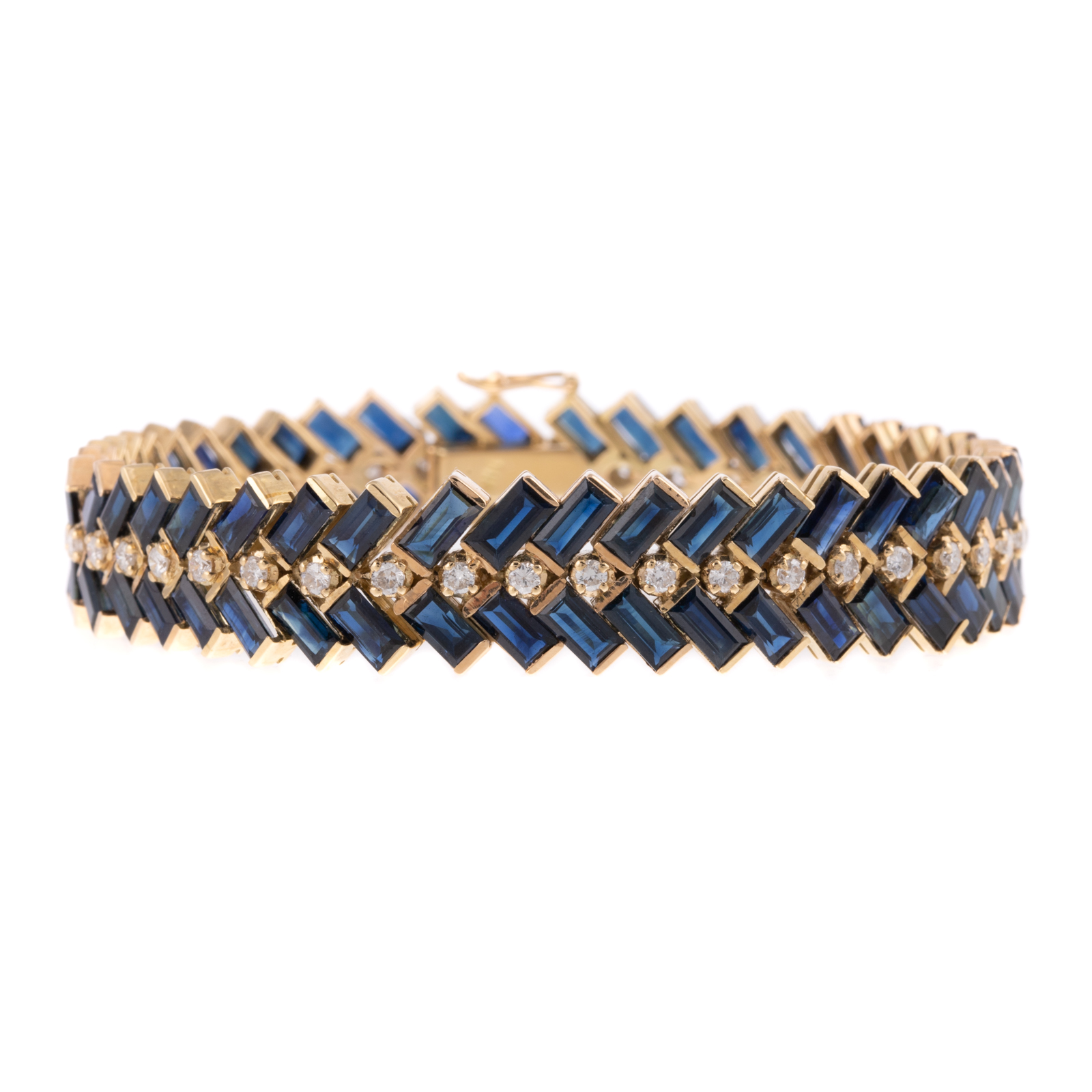 Appraisal: A CTW SAPPHIRE DIAMOND BRACELET IN K K yellow gold