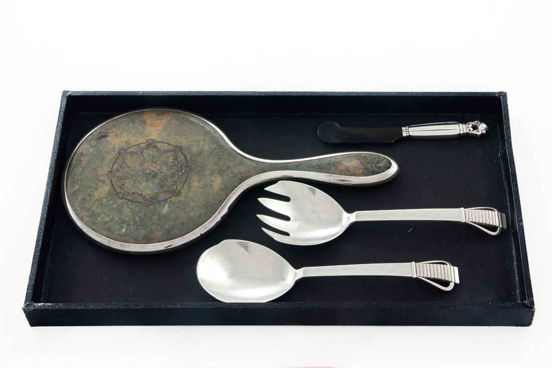 Appraisal: LOT OF GEORG JENSEN STERLING UTENSILS INCLUDING A PAIR OF