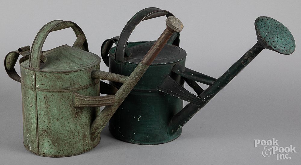 Appraisal: Pair of painted watering cans early th c Pair of