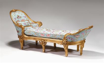 Appraisal: Continental giltwood chaise longue late th century possibly italian With