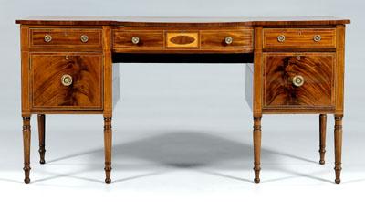 Appraisal: Fine Sheraton inlaid sideboard mahogany with oak drawer linings one