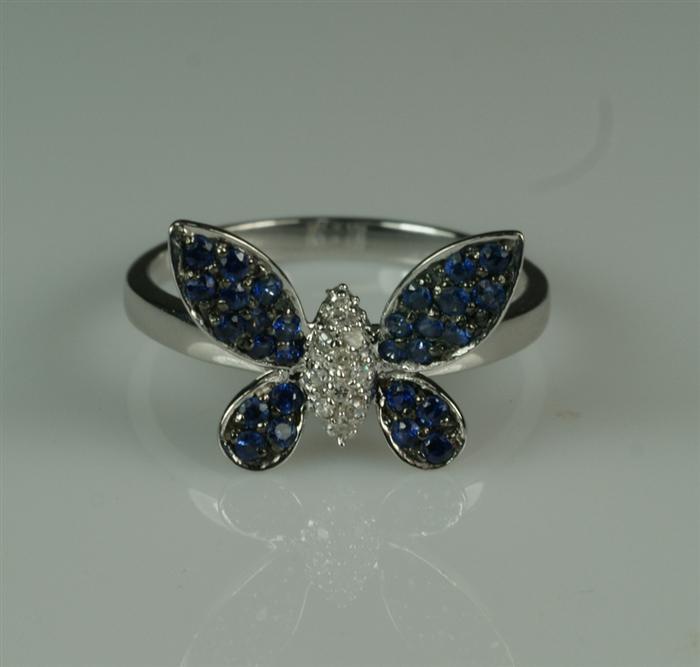 Appraisal: K WG diamond and tanzanite butterfly ring size dwt total