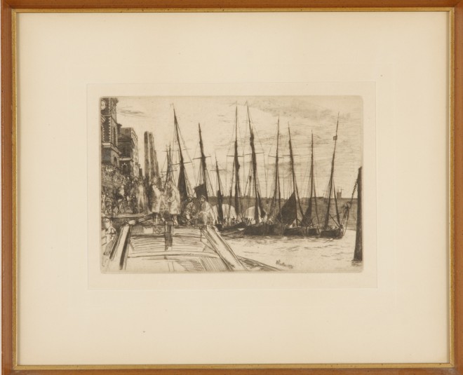 Appraisal: James McNeill Whistler Billingsgate etching x image x sight plate