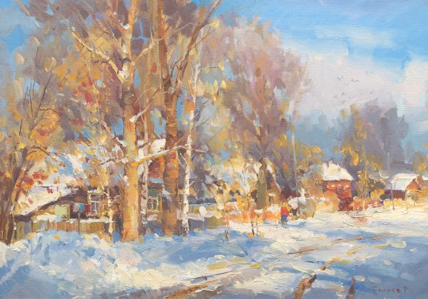 Appraisal: ROMAN BILYAEV RUSSIAN B x Sunny Winter Day Oil on