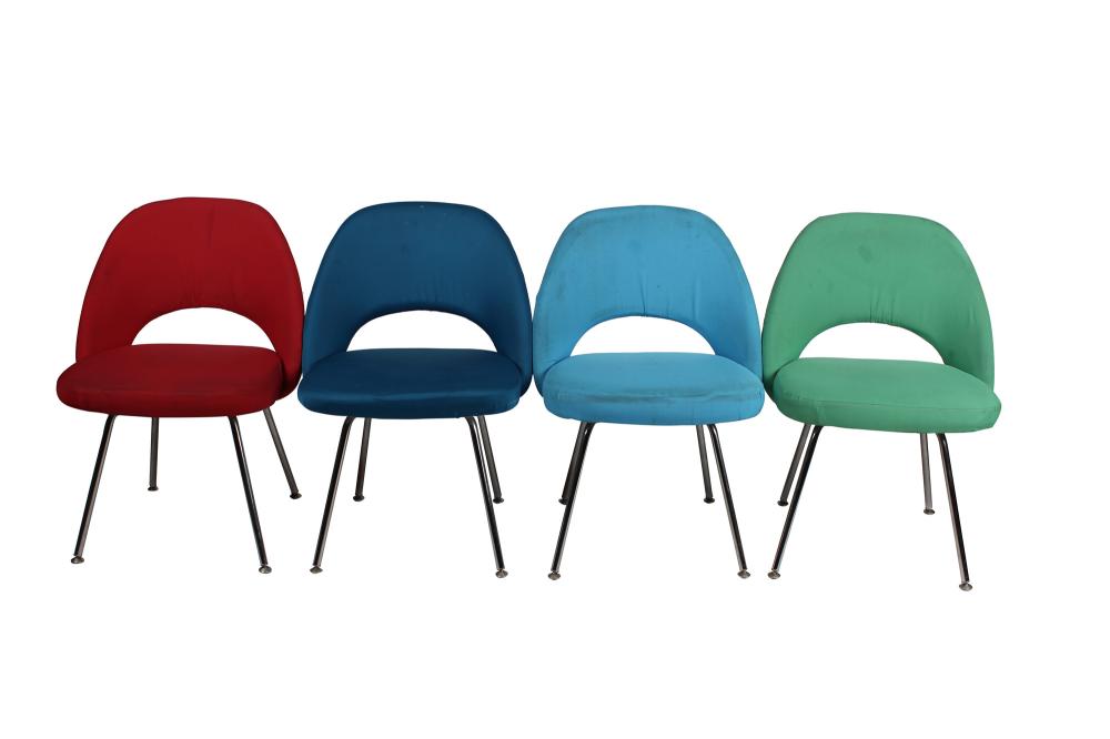 Appraisal: FOUR EERO SAARINEN FOR KNOLL SIDE CHAIRSwith red green light