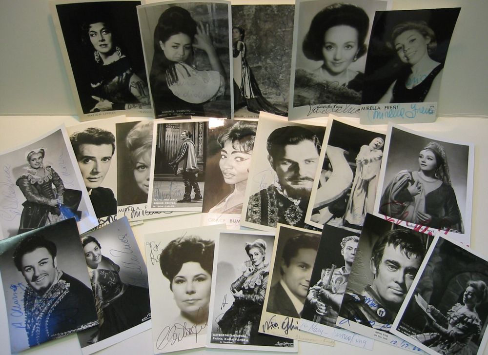 Appraisal: OPERA Group of Photographs Signed by opera singers mostly head