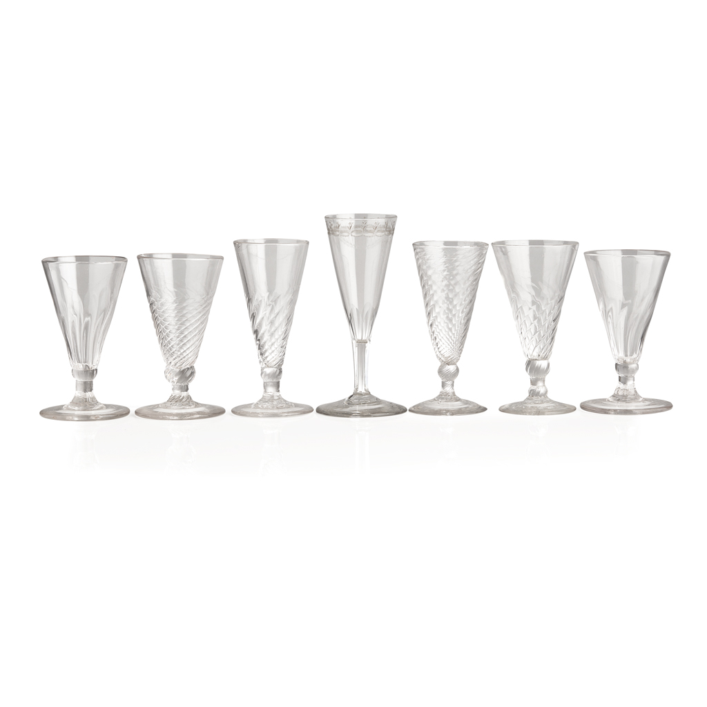 Appraisal: GROUP OF SEVEN GEORGIAN GLASSES LATE TH CENTURY comprising a