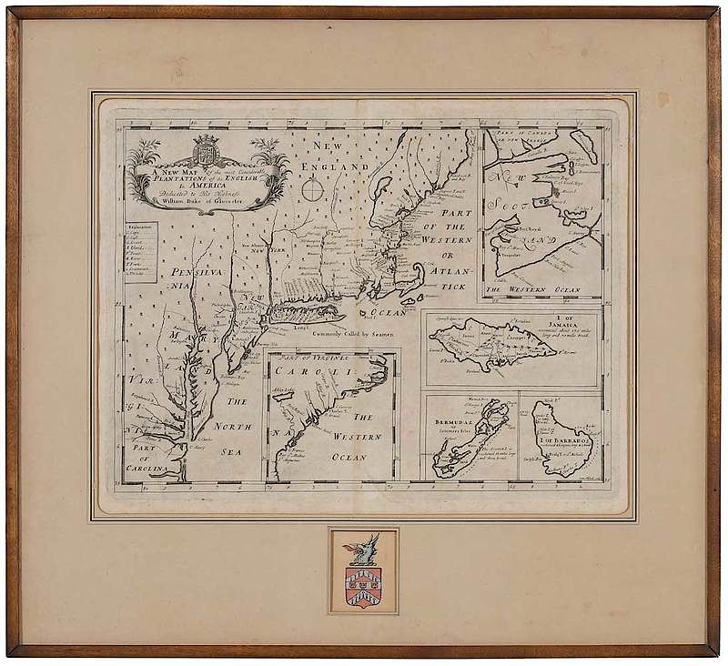 Appraisal: Sutton Nicholls Map Plantations in America British th century A