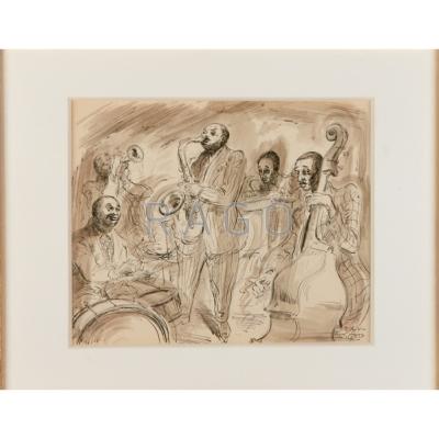 Appraisal: EDWARD LANING American - Ink and wash with pencil on