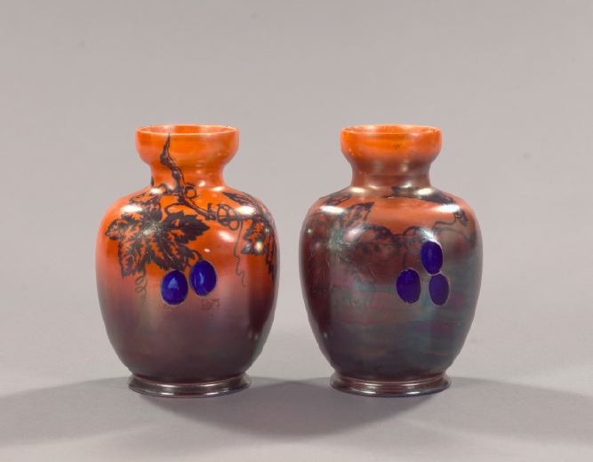 Appraisal: Pair of Wilkinson Royal Staffordshire Pottery Lustered and Polychromed Garniture