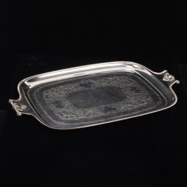 Appraisal: Friedman Silver Co tea serving tray Brooklyn NY With floral