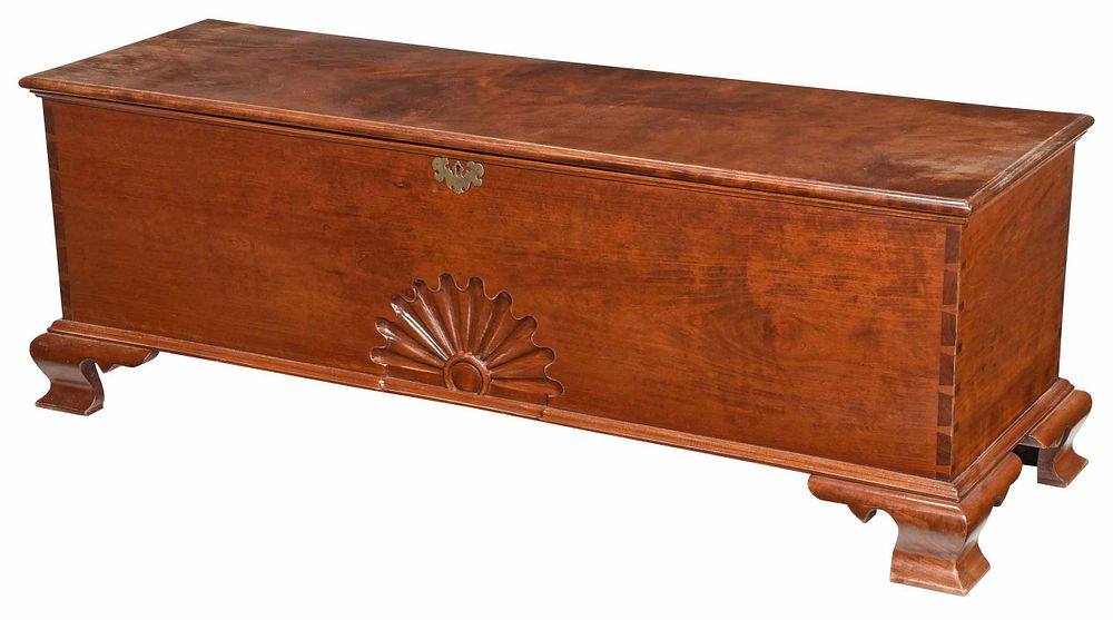 Appraisal: Connecticut Chippendale Style Cherry Shell Carved Chest hand crafted by