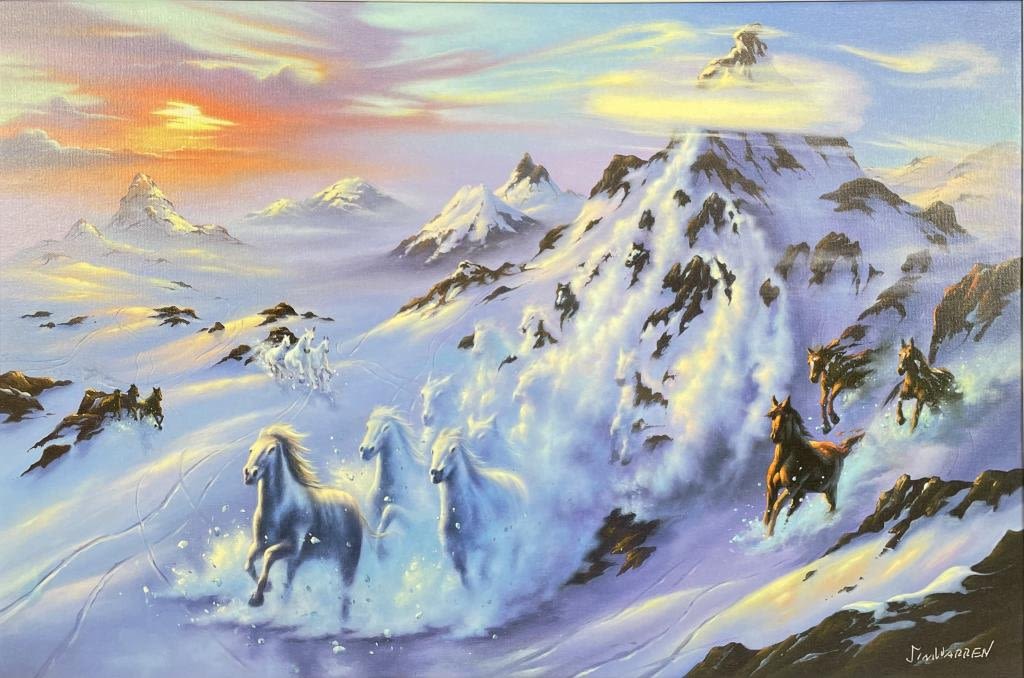 Appraisal: Jim Warren Giclee Mystic Mountain EA Hand Signed Frame x