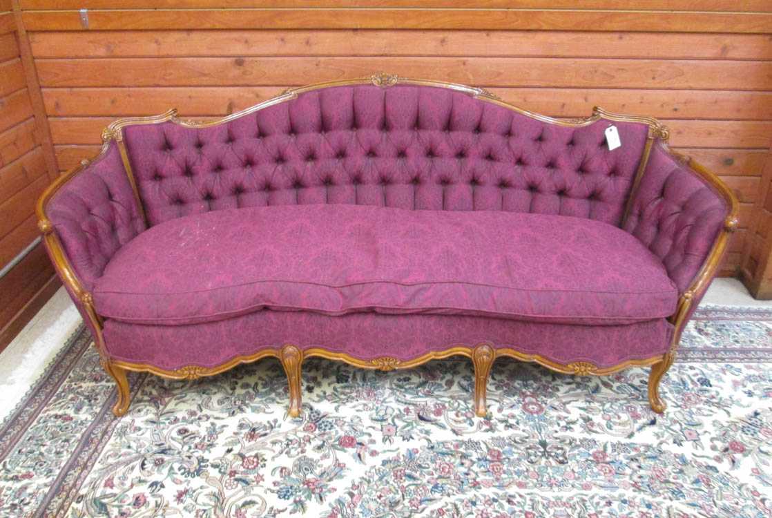 Appraisal: LOUIS XV STYLE SOFA American mid- th century having a