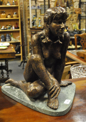 Appraisal: A Bruce Foster cased bronze life study female nude on