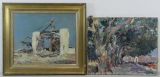 Appraisal: ZIMMERMANN Rene Oil on Canvas Landscapes Noria Espagne - signed