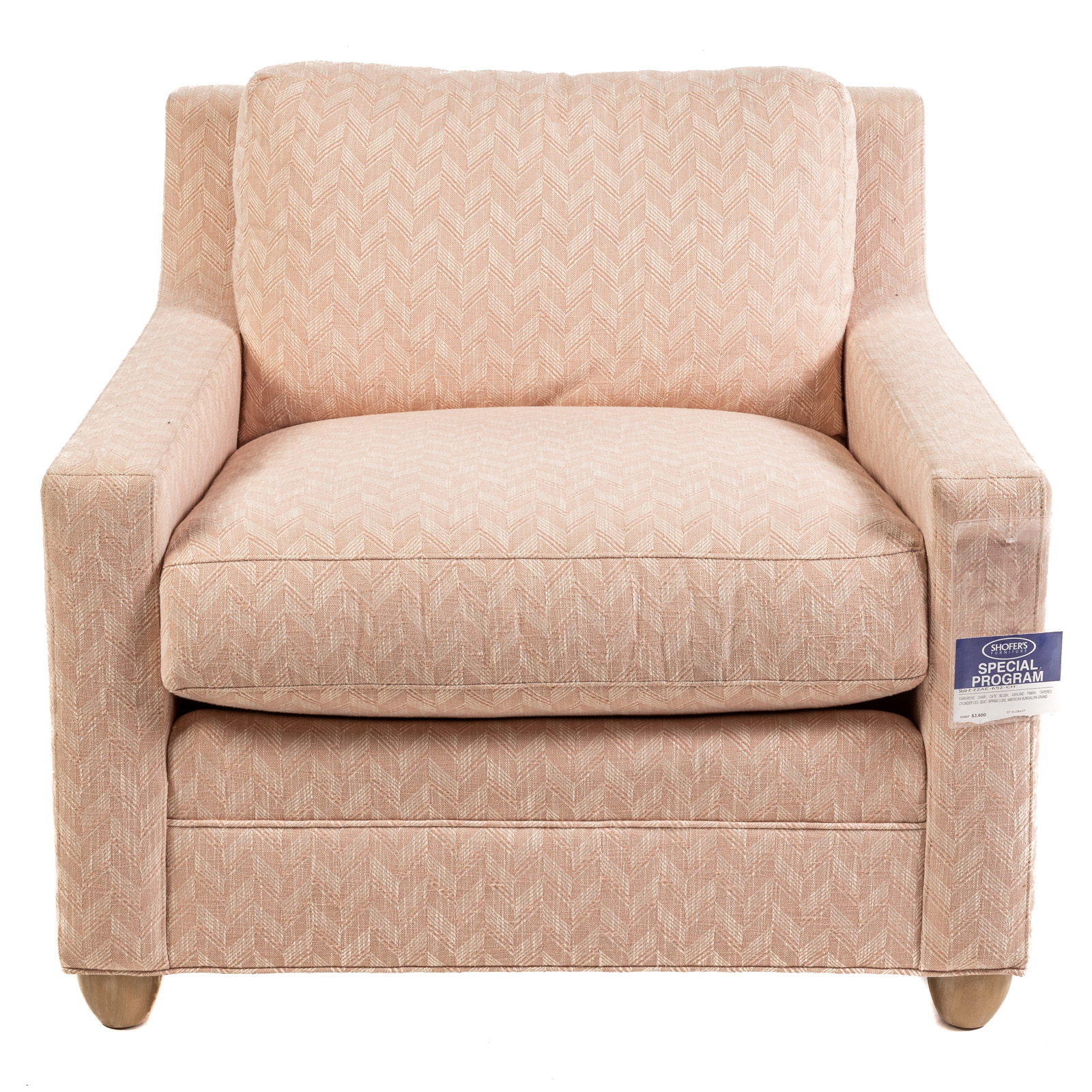 Appraisal: VANGUARD CONTEMPORARY UPHOLSTERED CHAIR st century with Herringbone upholstery in