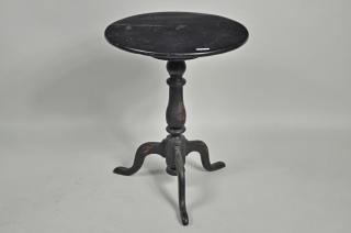 Appraisal: Country Round Top Snake Foot Candlestand Country painted round top