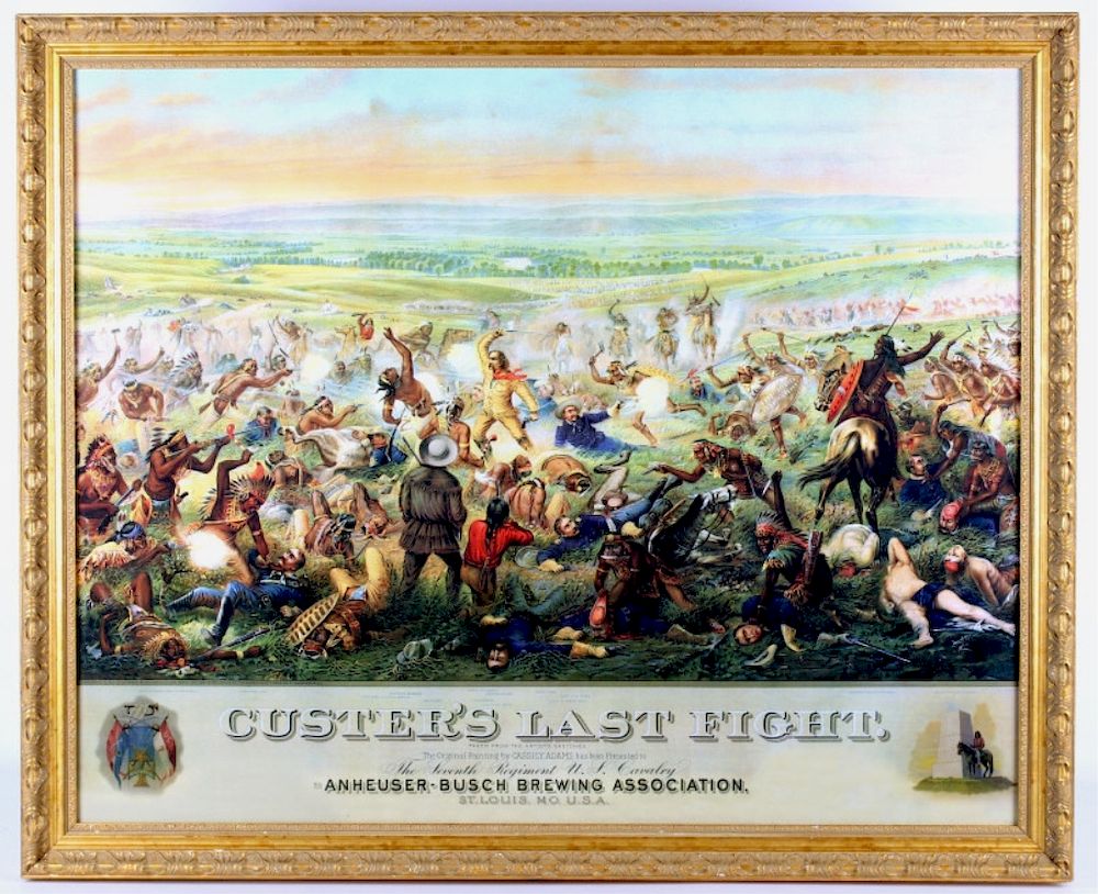 Appraisal: Custer's Last Fight Anheuser Busch Framed Print Included in this