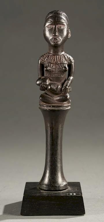 Appraisal: DRC Maternity finial th th c A staff finial with