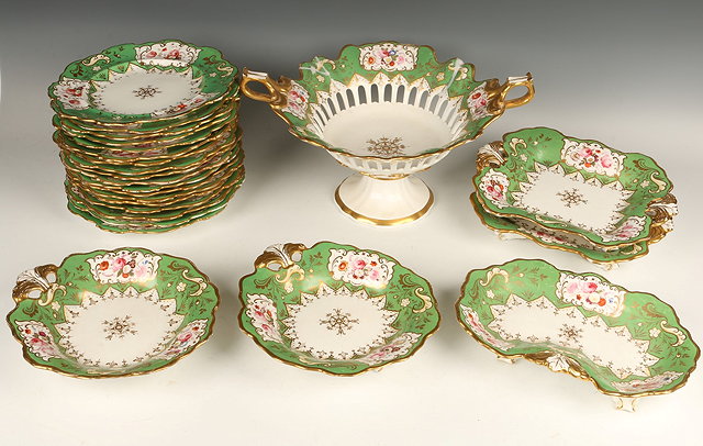 Appraisal: A DAVENPORT PORCELAIN DESSERT SERVICE consisting of a comport five