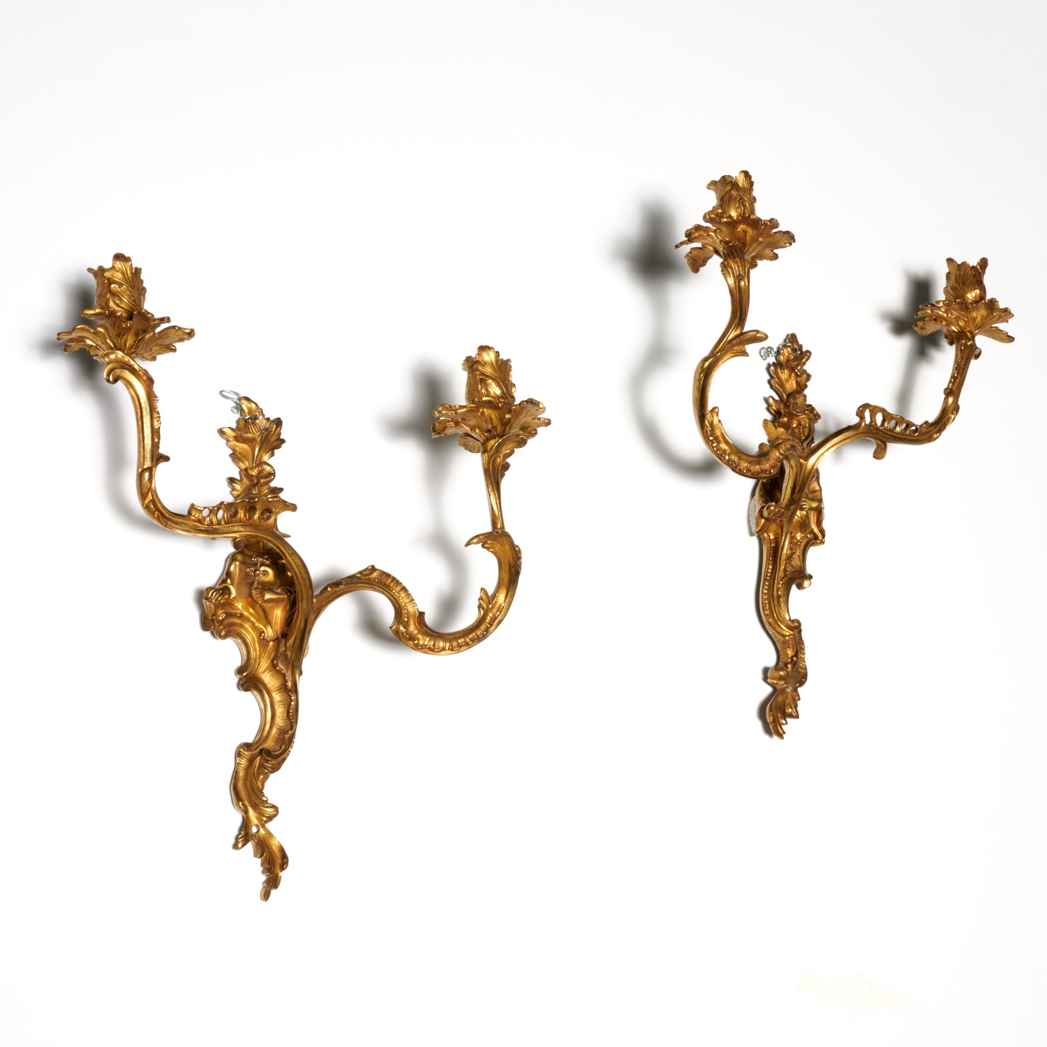 Appraisal: PAIR CONTINENTAL ROCOCO GILT BRONZE SCONCES th th c each