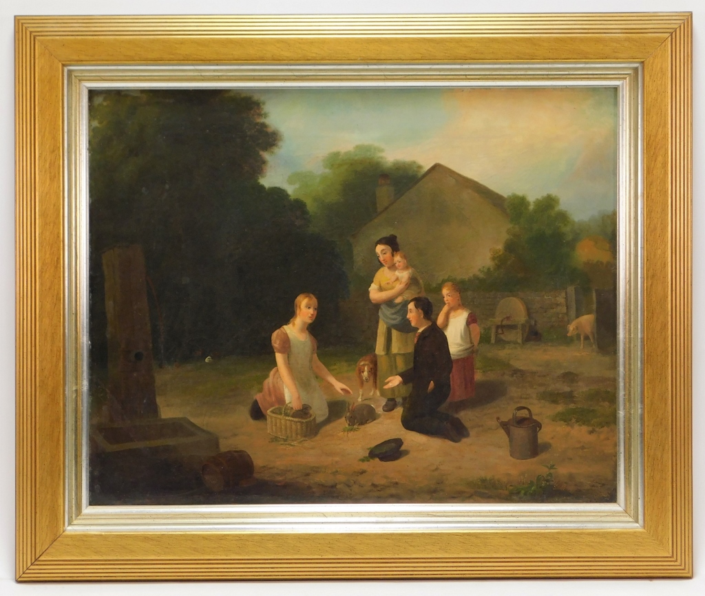 Appraisal: AMERICAN FOLK ART FARM GENRE PAINTING United States Primitive work